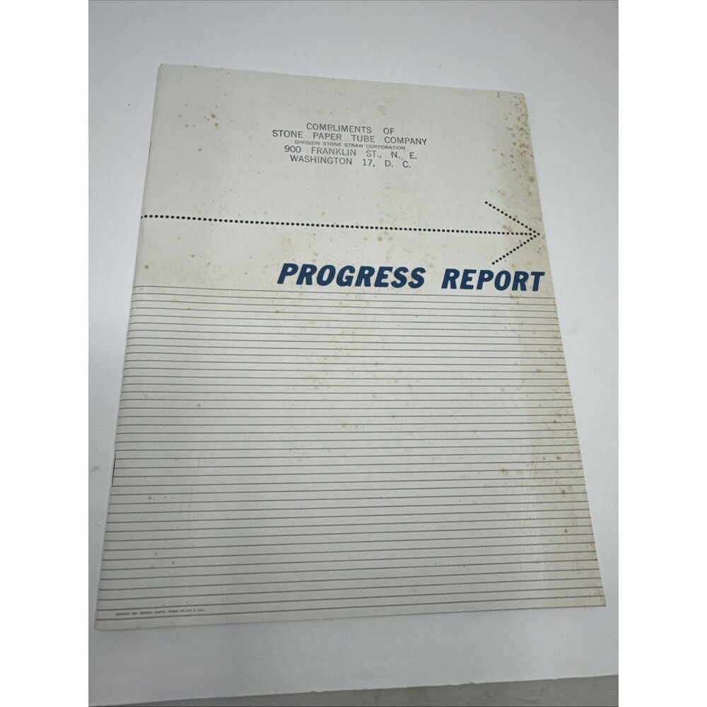 PROGRESS REPORT by Stone Paper Tube Co. CORPORATE SATIRE /PHOTOS / joke DC